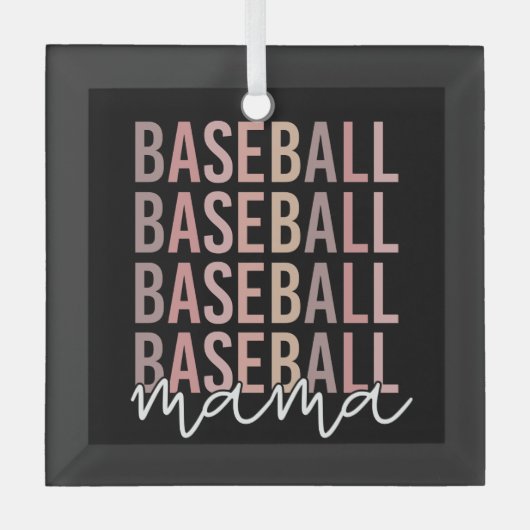 Baseball Mama | Giften van honkbal mam Glas Ornament (Voorkant)