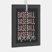 Baseball Mama | Giften van honkbal mam Glas Ornament (Voorkant Rechts)