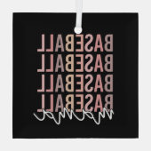 Baseball Mama | Giften van honkbal mam Glas Ornament (Achterkant)
