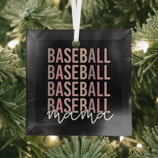 Baseball Mama | Giften van honkbal mam Glas Ornament (Insitu)
