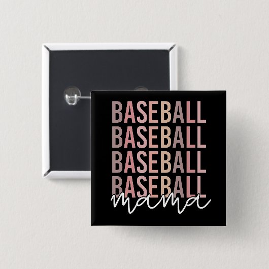 Baseball Mama | Giften van honkbal mam Vierkante Button 5,1 Cm (Voorkant /achterkant)