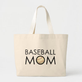 Baseball mama grote tote bag