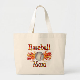 Baseball mama grote tote bag