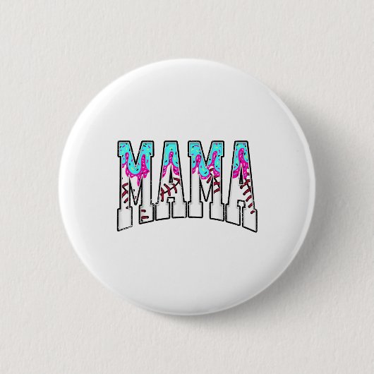 Baseball Mama Ice Cream Drip met Sprinkles Baseba Ronde Button 5,7 Cm (Voorkant)