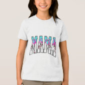 Baseball Mama Ice Cream Drip met Sprinkles Baseba Tri-Blend Shirt (Voorkant)