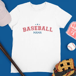 Baseball Mama in Red en Blue T-shirt