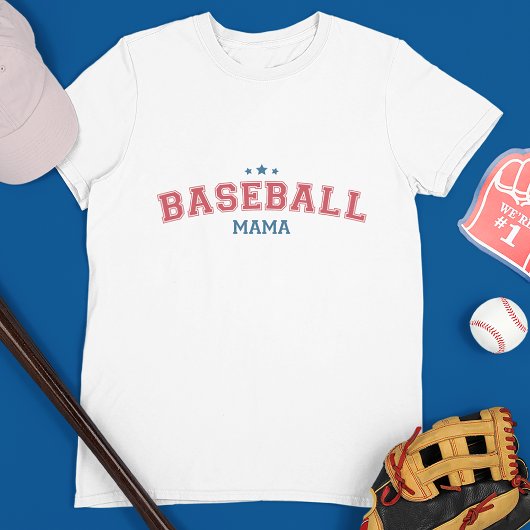 Baseball Mama in Red en Blue T-shirt
