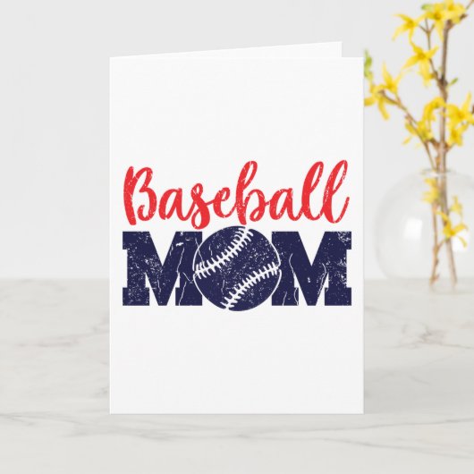 Baseball mama kaart (Gele Bloem)