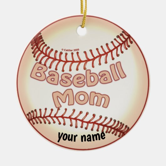 Baseball mama keramisch ornament (Voorkant)