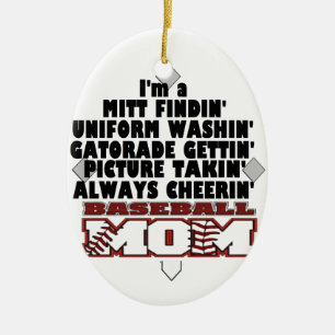 Baseball mama keramisch ornament