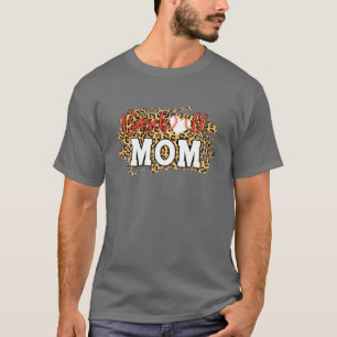 Baseball mama Leopard Baseball Lovers Family Moede T-shirt