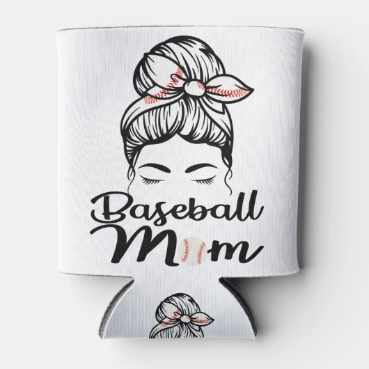 Baseball mama Leopard Funny Softball mama Blikjeskoeler (Voorkant)