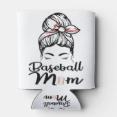 Baseball mama Leopard Funny Softball mama Blikjeskoeler (Achterkant)