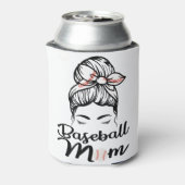 Baseball mama Leopard Funny Softball mama Blikjeskoeler (Blikje Achterkant)