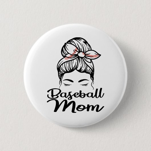 Baseball mama Leopard Funny Softball mama Ronde Button 5,7 Cm (Voorkant)