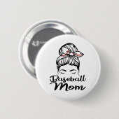 Baseball mama Leopard Funny Softball mama Ronde Button 5,7 Cm (Voorkant /achterkant)