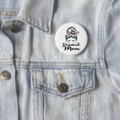 Baseball mama Leopard Funny Softball mama Ronde Button 5,7 Cm (In situ)