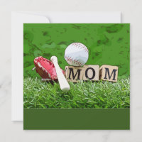Baseball mama met groene bal voor Moederdag