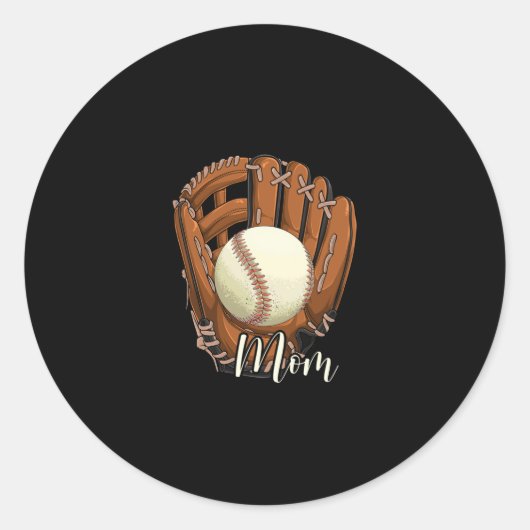 Baseball mama Softball Mama Moederdag Ronde Sticker (Voorkant)