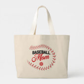 Baseball mama SUPER TAS! Grote Tote Bag (Achterkant)