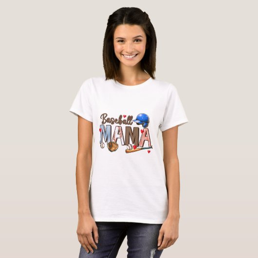 Baseball MAMA T-shirt (Voorkant volledig)