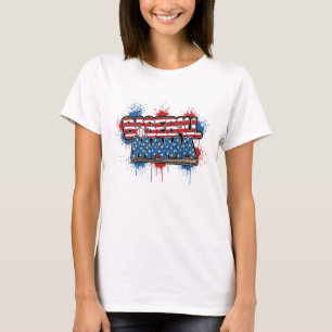 Baseball Mama T-shirt Patriotische Spat Tee