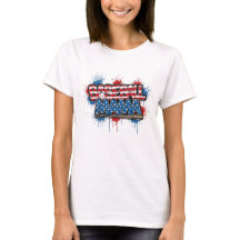 Baseball Mama T-shirt Patriotische Spattee