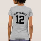 Baseball mama trendy gepersonaliseerd zwart type t-shirt (Achterkant)