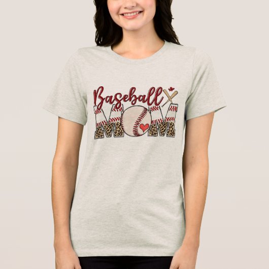 Baseball mama Tri-Blend shirt (Voorkant)