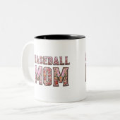 Baseball mama tweekleurige koffiemok (Voorkant links)
