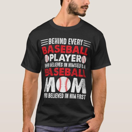 Baseball mama Vrouwen Moederdag honkbal T-shirt (Voorkant)