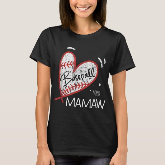 Baseball Mamaw voor oma Moederdag Gift T-shirt (Voorkant)