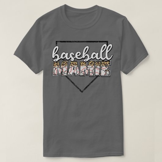 Baseball Mamie Cheetah Pattern Homeplate oma T-shirt (Design voorkant)