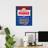 Baseball mamma's en zonnebloempitten altijd zout poster (Thuiskantoor)