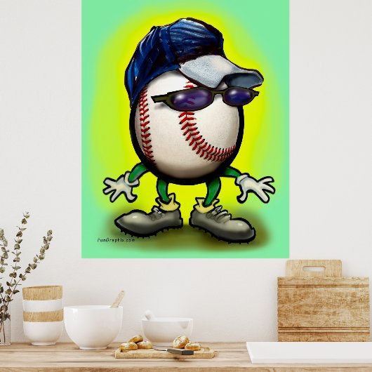 Baseball Man Poster (Keuken)