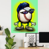 Baseball Man Poster (Thuiskantoor)