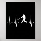 Baseball-Mannen - Baseball Player Heartbeat Poster (Voorkant)