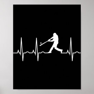 Baseball-Mannen - Baseball Player Heartbeat Poster