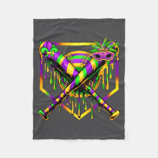 Baseball Mardi Gras Carnival Party Mask Ice Cream  Fleece Deken (Voorkant)