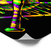 Baseball Mardi Gras Carnival Party Mask Ice Cream  Poster (Hoek)