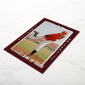 Baseball Maroon Afstuderen aangekondigd Folie Uitnodiging (Gedraaid)