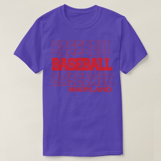Baseball Maryland in Moderne Stapelbriefing T-shirt (Design voorkant)