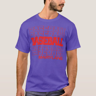 Baseball Maryland in Moderne Stapelbriefing T-shirt