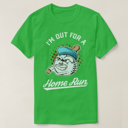 Baseball Mascot uit voor thuisgebruik T-shirt (Design voorkant)