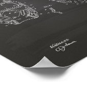 Baseball Mask 1924 Patent Art Chalkboard Poster (Hoek)