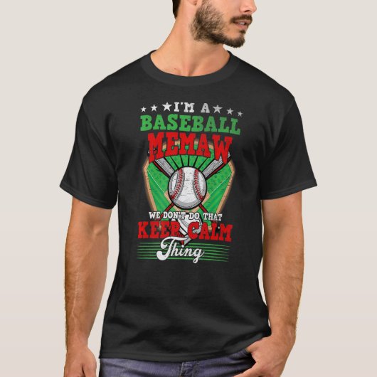Baseball Memaw doet dat niet rustig. T-shirt (Voorkant)