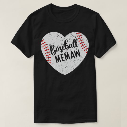 Baseball Memaw Retro Hart Baseball Oma Moeder T-shirt (Design voorkant)