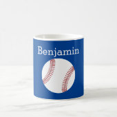 Baseball met aangepaste naam - blauw koffiemok (Center)