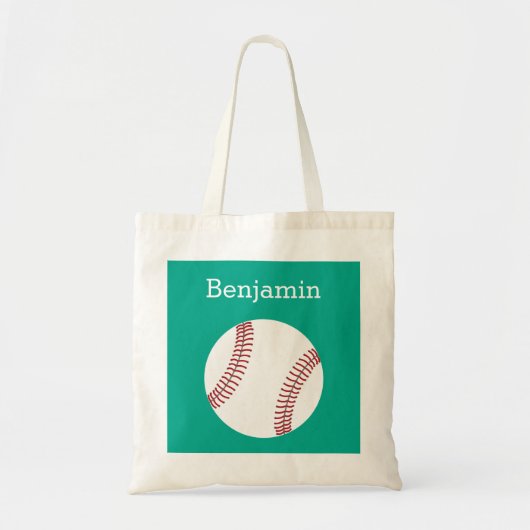 Baseball met aangepaste naam - Emerald Tote Bag (Voorkant)