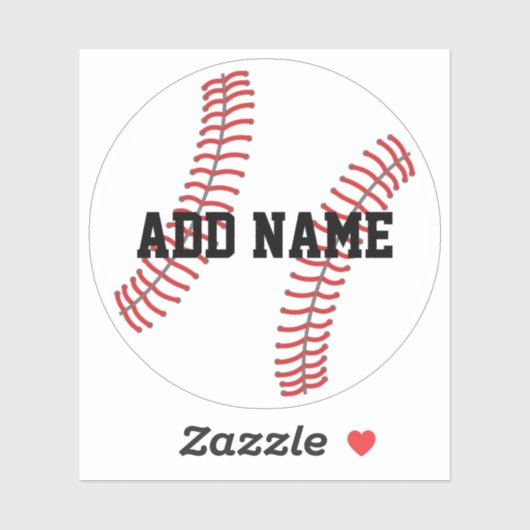 Baseball met aangepaste naam groen sticker (Vel)